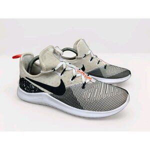 Nike Women's Cream Gray Black Athletic Sneakers with Orange Heel Tab